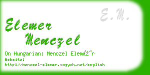 elemer menczel business card